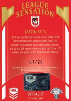 2023 NRL Traders Elite - League Sensations Signature Team #LST14 Jaydn Su'a Back